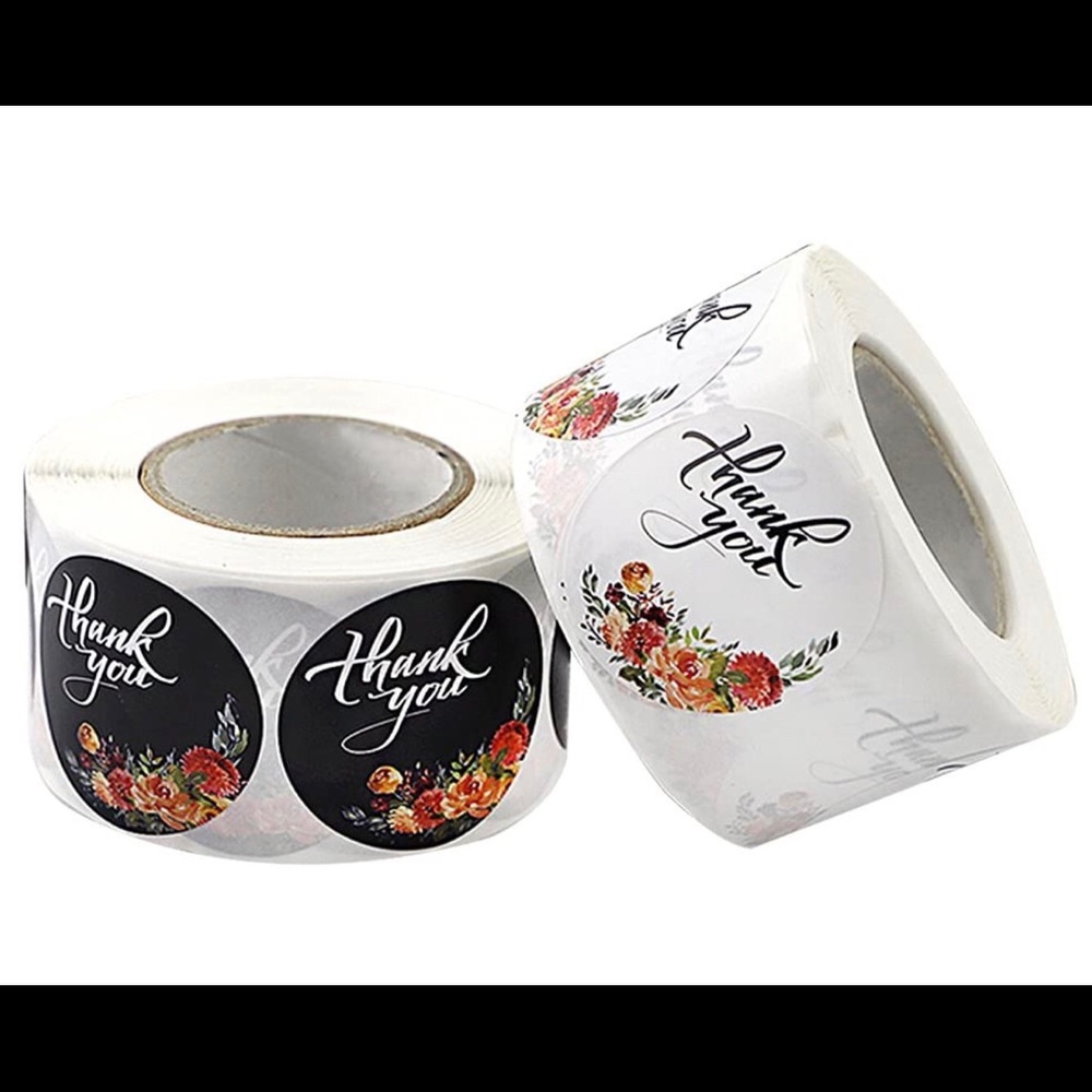 500 roll floral stickers THANK YOU posh packages